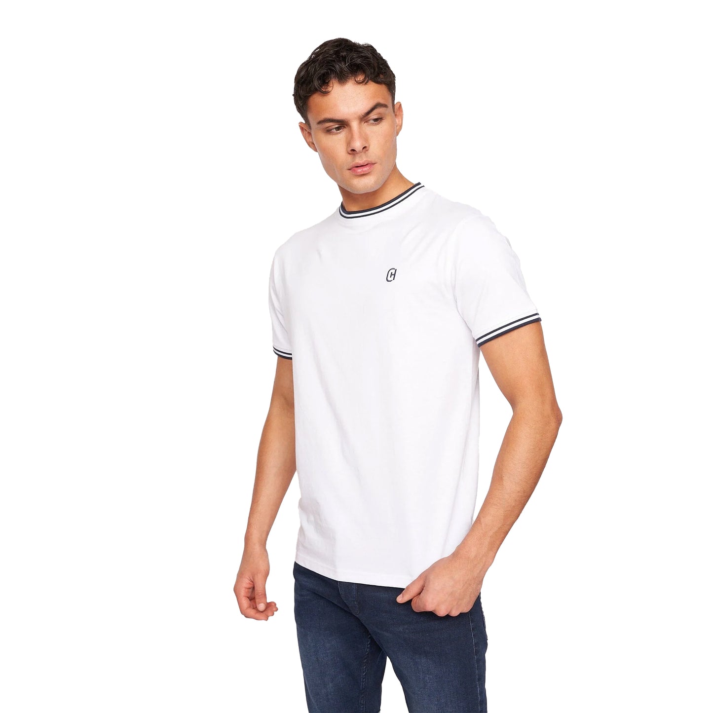 White - Front - Crosshatch Mens Loader T-Shirt
