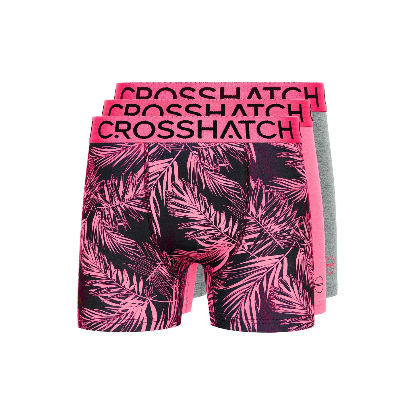 Green-Grey-Black - Close up - Crosshatch Mens Grimsby Boxer Shorts (Pack of 3)