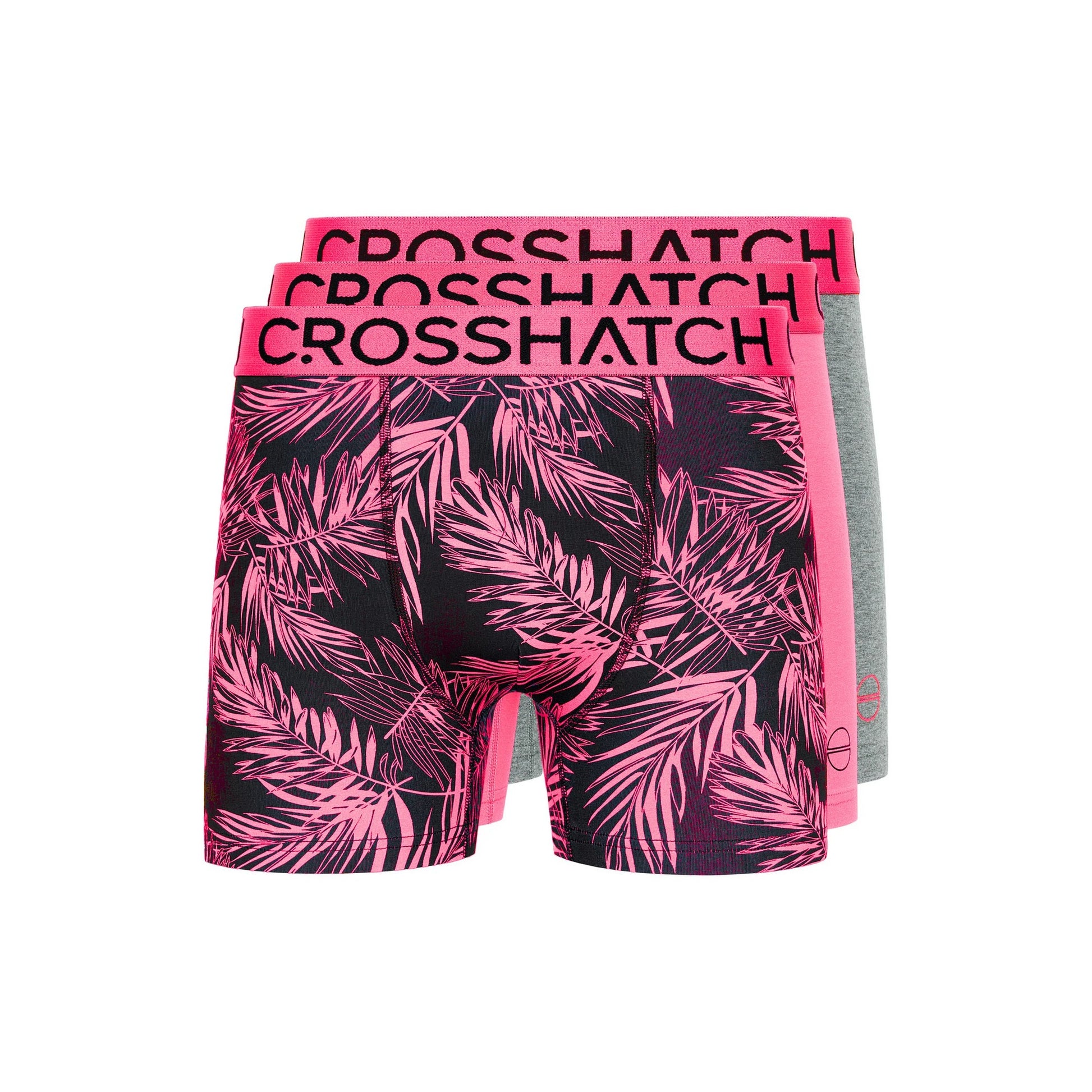 Green-Grey-Black - Close up - Crosshatch Mens Grimsby Boxer Shorts (Pack of 3)