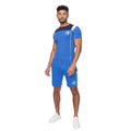 Blue - Side - Crosshatch Mens Rentrays T-Shirt & Shorts Set