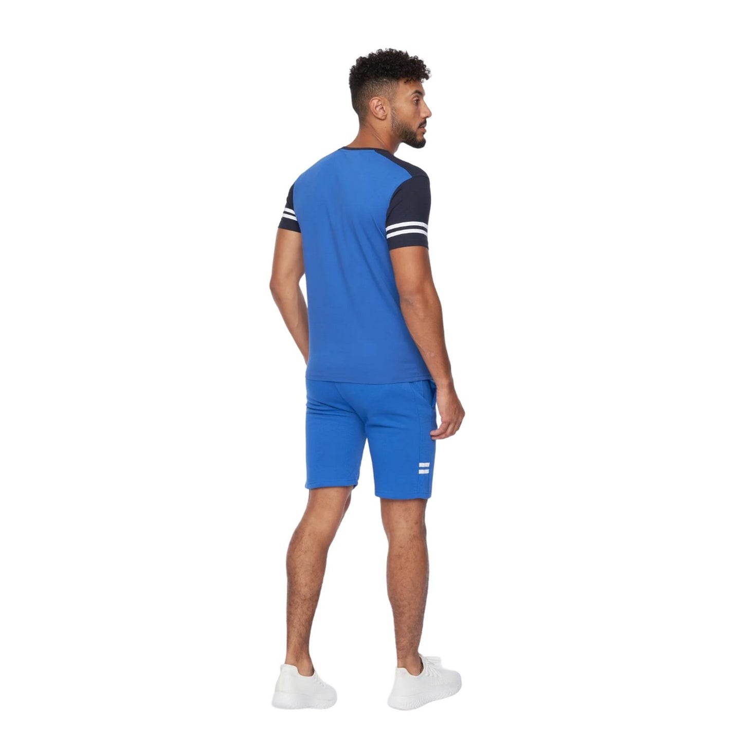 Blue-Navy - Back - Crosshatch Womens-Ladies Techland T-Shirt & Shorts Set