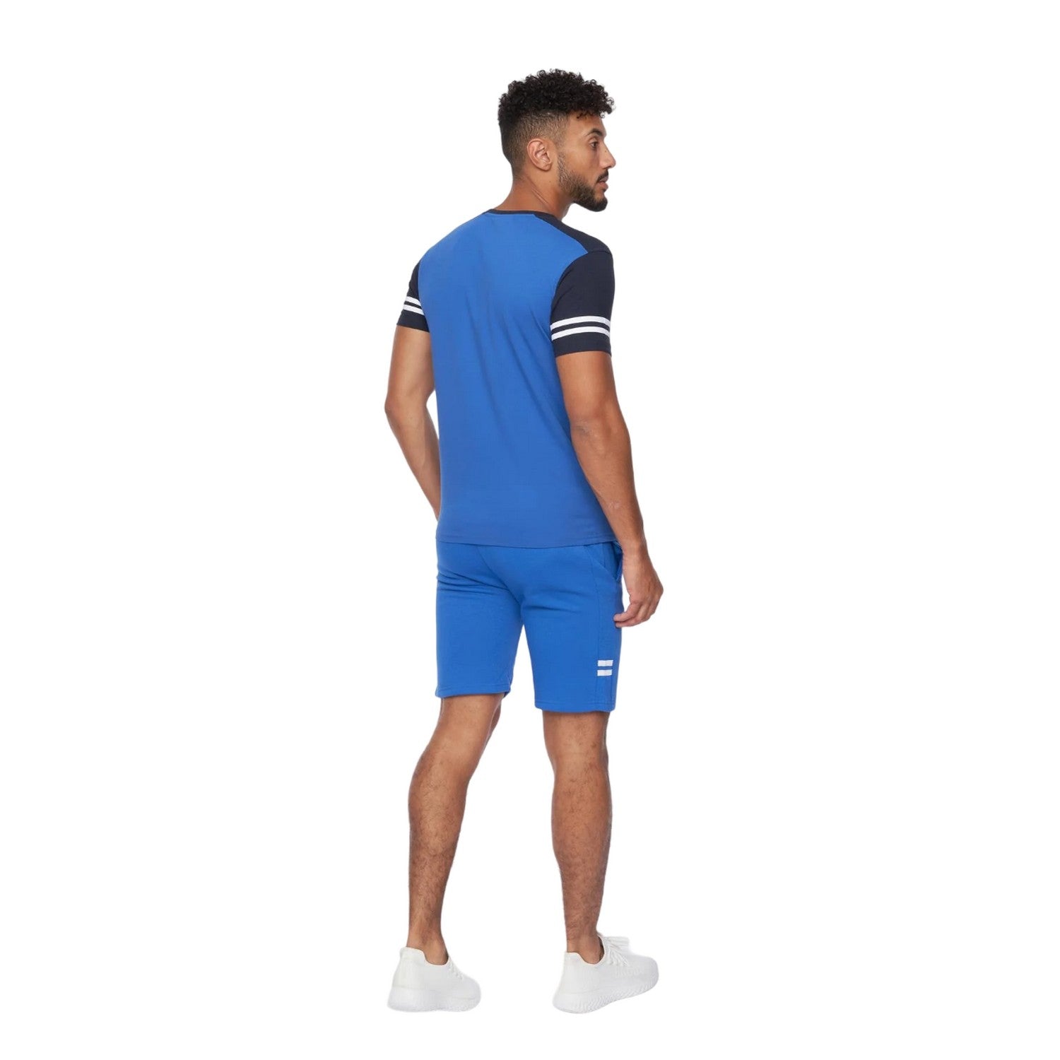Blue-Navy - Back - Crosshatch Womens-Ladies Techland T-Shirt & Shorts Set