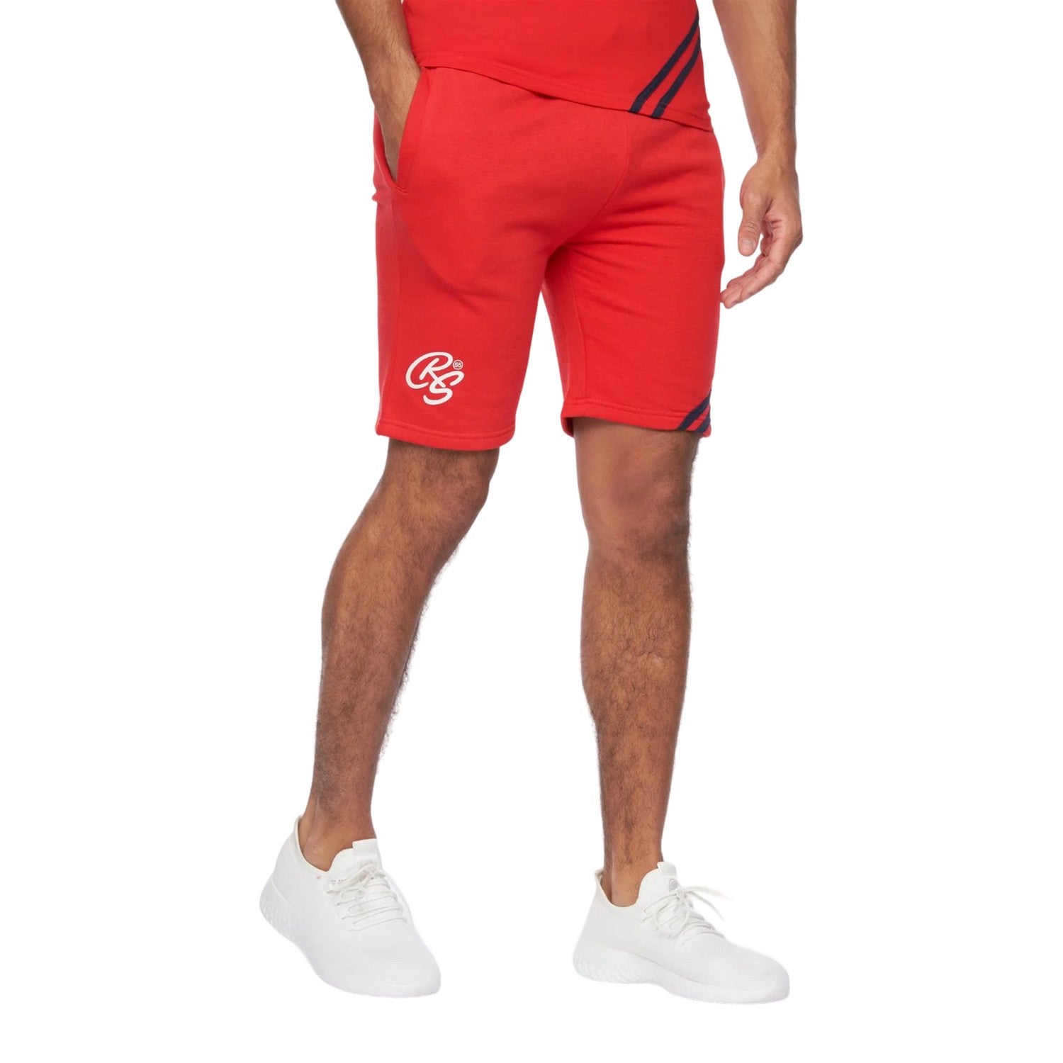 Red-Navy - Lifestyle - Crosshatch Mens Hamlax T-Shirt & Shorts Set