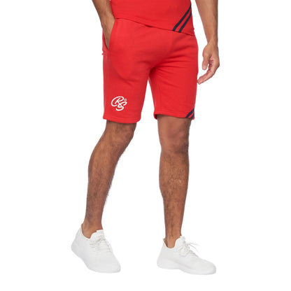 Red-Navy - Lifestyle - Crosshatch Mens Hamlax T-Shirt & Shorts Set