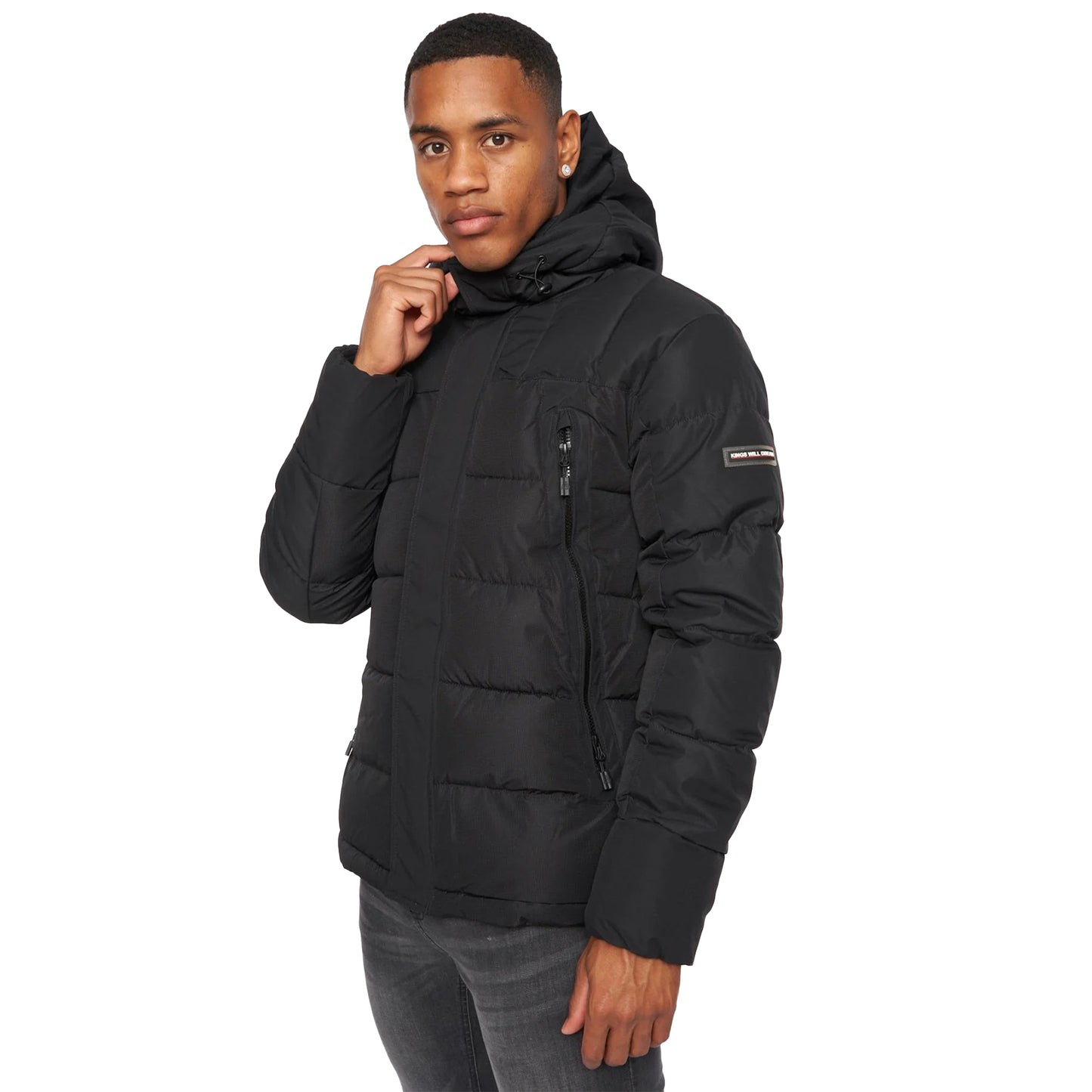 Black - Front - Kings Will Dream Mens Deyton Short Puffer Jacket