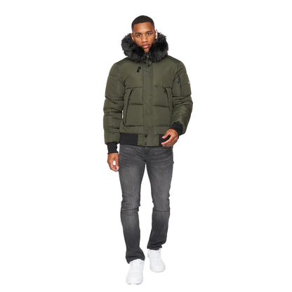 Dark Khaki - Lifestyle - Kings Will Dream Mens Zander Puffer Bomber Jacket