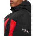 Black-Red - Side - Kings Will Dream Mens Deyton Colour Block Short Puffer Jacket