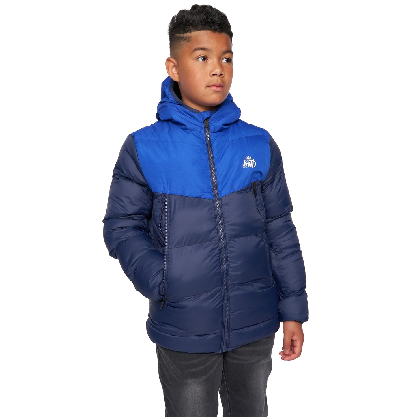 Dark Navy - Front - Kings Will Dream Boys Leyton Puffer Jacket