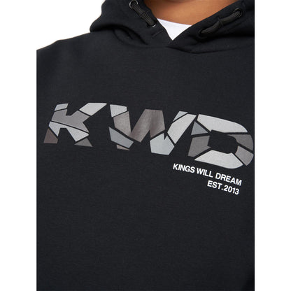 Black-Grey - Side - Kings Will Dream Boys Fracture Reflective Detail Hoodie