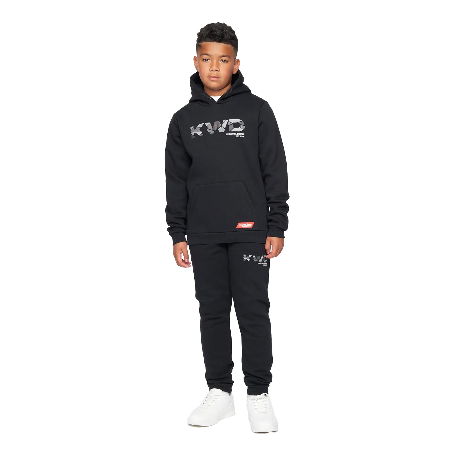 Black-Grey - Lifestyle - Kings Will Dream Boys Fracture Reflective Detail Hoodie