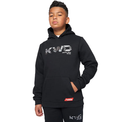 Black-Grey - Front - Kings Will Dream Boys Fracture Reflective Detail Hoodie