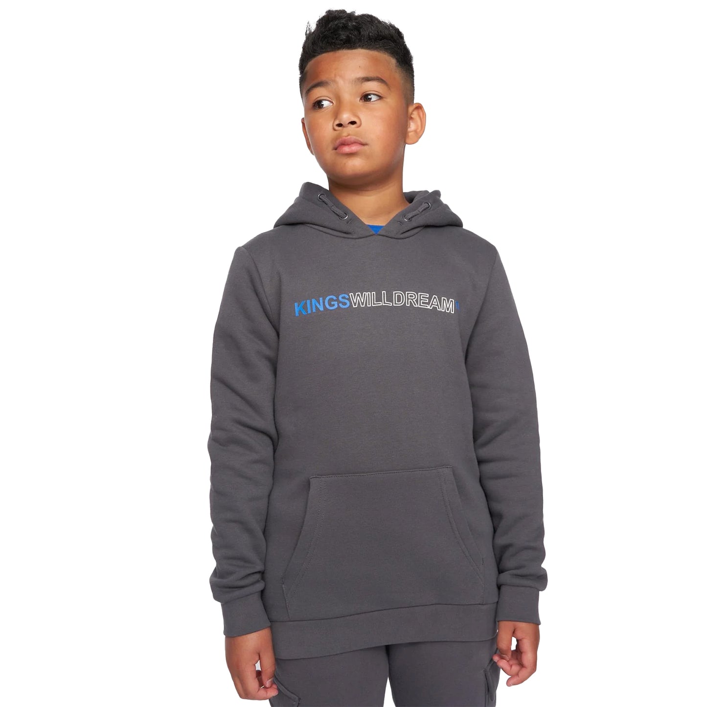 Asphalt-Blue-White - Front - Kings Will Dream Boys Quinn Hoodie