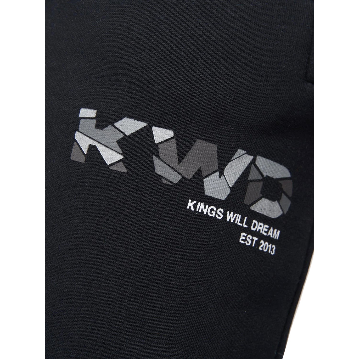 Jet Black-Grey - Side - Kings Will Dream Boys Fracture Reflective Detail Jogging Bottoms