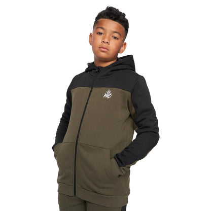 Khaki Green-Black - Pack Shot - Kings Will Dream Boys Merton Full Zip Hoodie And Joggers Set