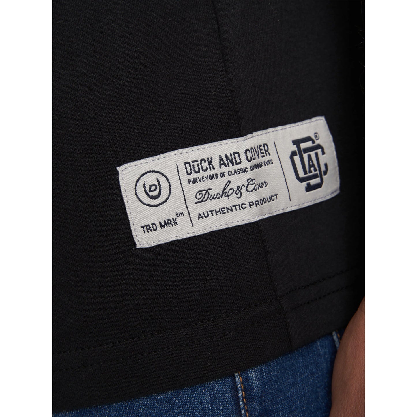 Black - Side - Duck and Cover Mens Kaylum T-Shirt