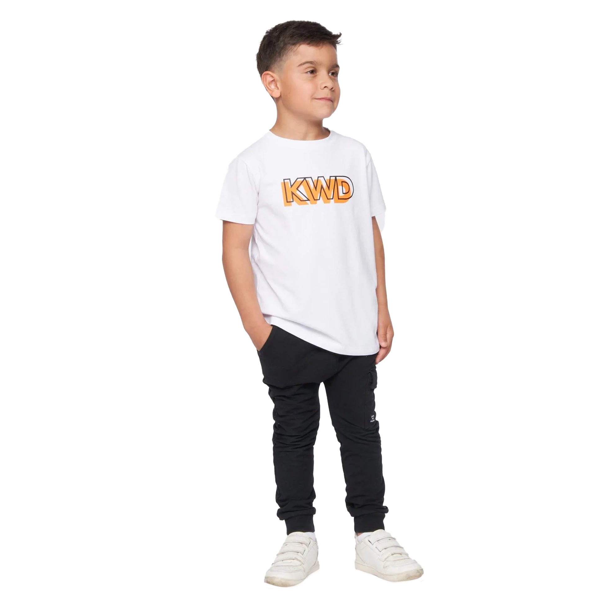 Optic White-Black-Orange - Side - Kings Will Dream Boys Silas T-Shirt