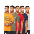 Multicoloured - Front - Crosshatch Mens Blowella Assorted Designs T-Shirt (Pack of 5)