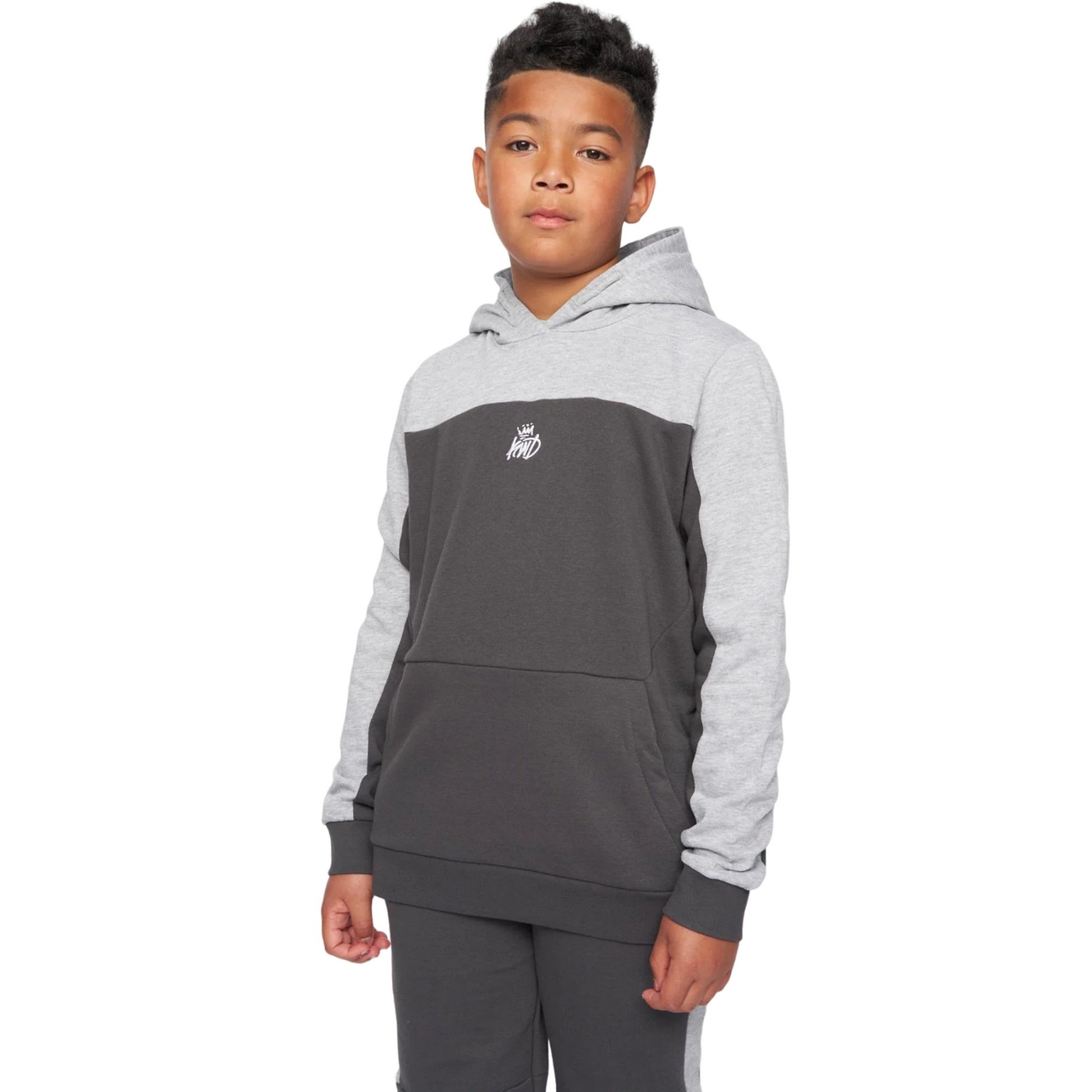Asphalt-Grey Marl - Back - Kings Will Dream Boys Merton Hoodie And Joggers Set
