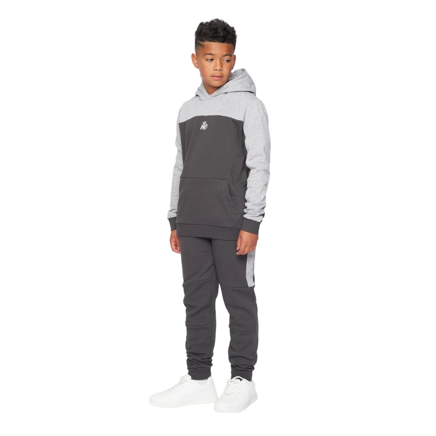 Asphalt-Grey Marl - Front - Kings Will Dream Boys Merton Hoodie And Joggers Set