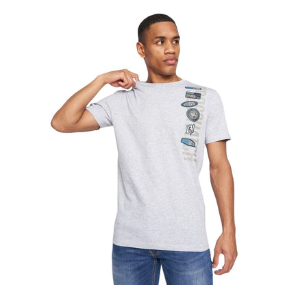 Light Grey Marl - Front - Crosshatch Mens Pepperhill T-Shirt
