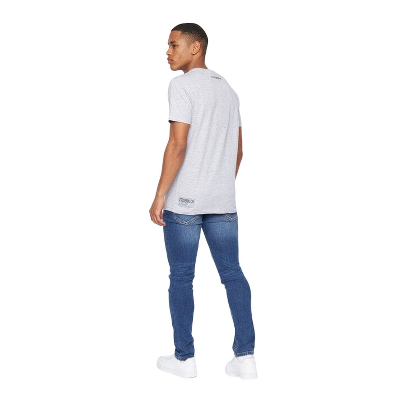 Light Grey Marl - Back - Crosshatch Mens Pepperhill T-Shirt