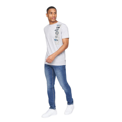 Light Grey Marl - Side - Crosshatch Mens Pepperhill T-Shirt