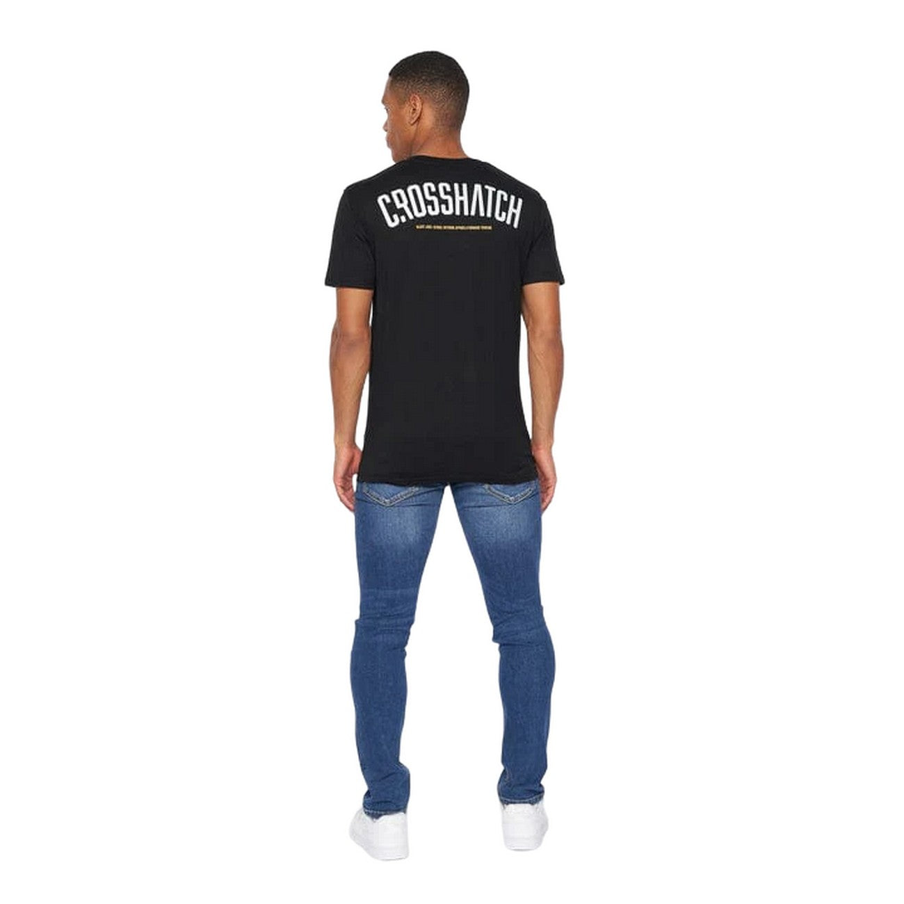 Black - Back - Crosshatch Mens Cronstand Logo T-Shirt