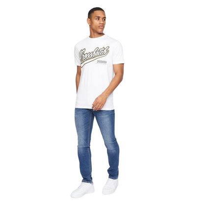 White - Side - Crosshatch Mens Cronstand Logo T-Shirt