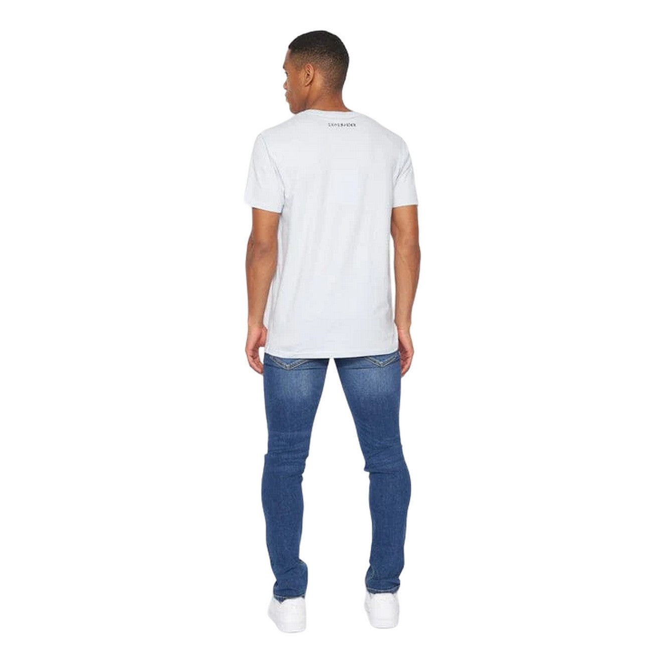 Light Blue - Back - Crosshatch Mens Selworthy Logo T-Shirt