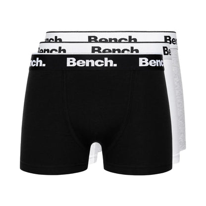 Black-Grey-White - Side - Bench Mens Loyal Boxer Shorts (Pack of 3)