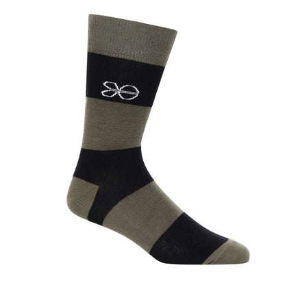 Olive - Side - Crosshatch Mens Milato Socks (Pack of 5)