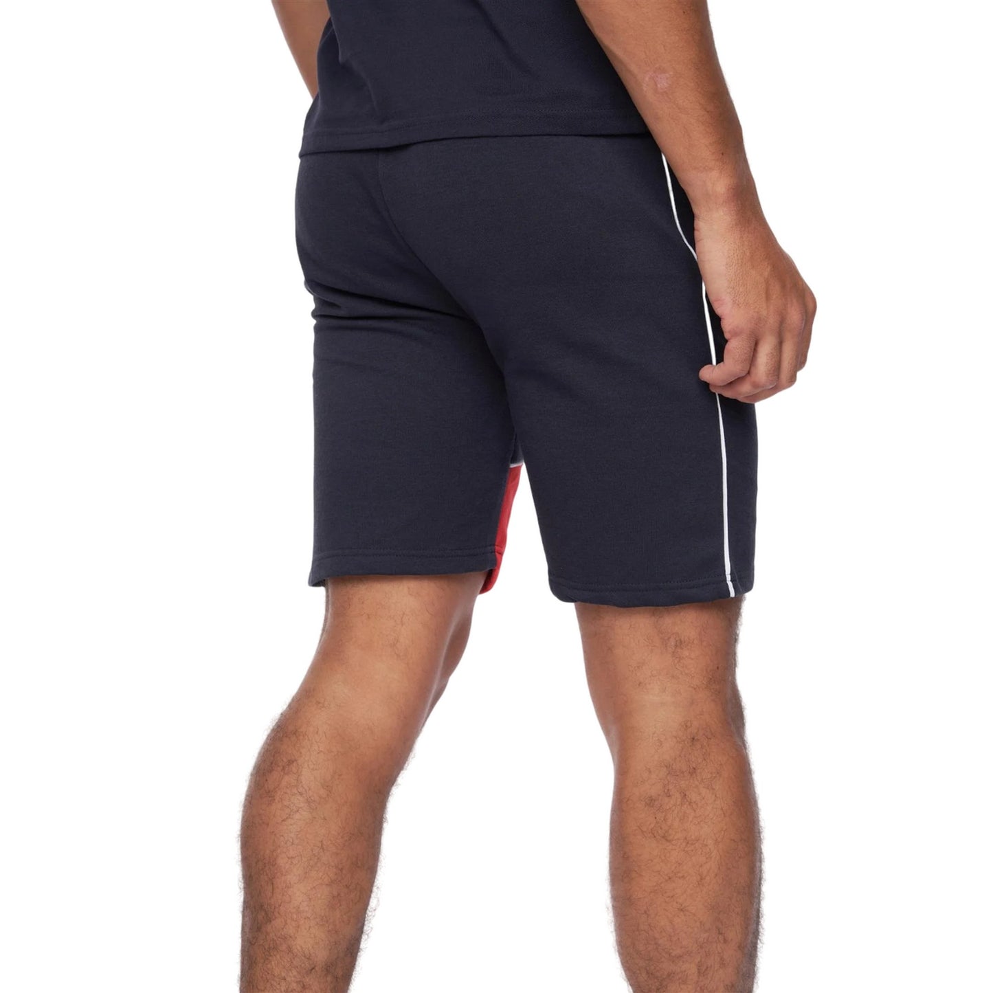 Navy-Red - Back - Crosshatch Mens Ventamoore Polo and Shorts Set
