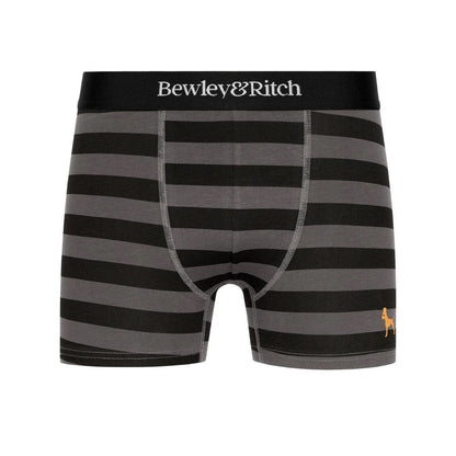 Black-Grey-White-Blue - Front - Bewley & Ritch Mens Kurhah Boxer Shorts (Pack of 5)