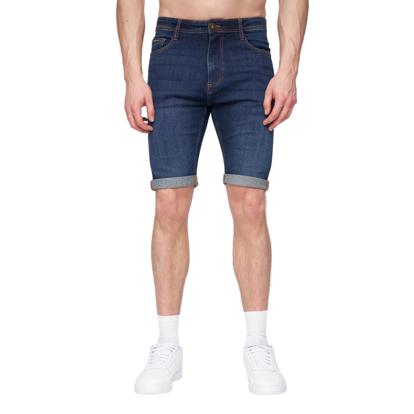 Dark Wash - Front - Henleys Mens Flex Denim Shorts