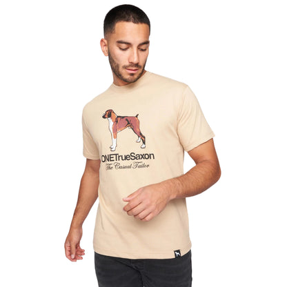 Sand - Front - One True Saxon Mens Dawg T-Shirt