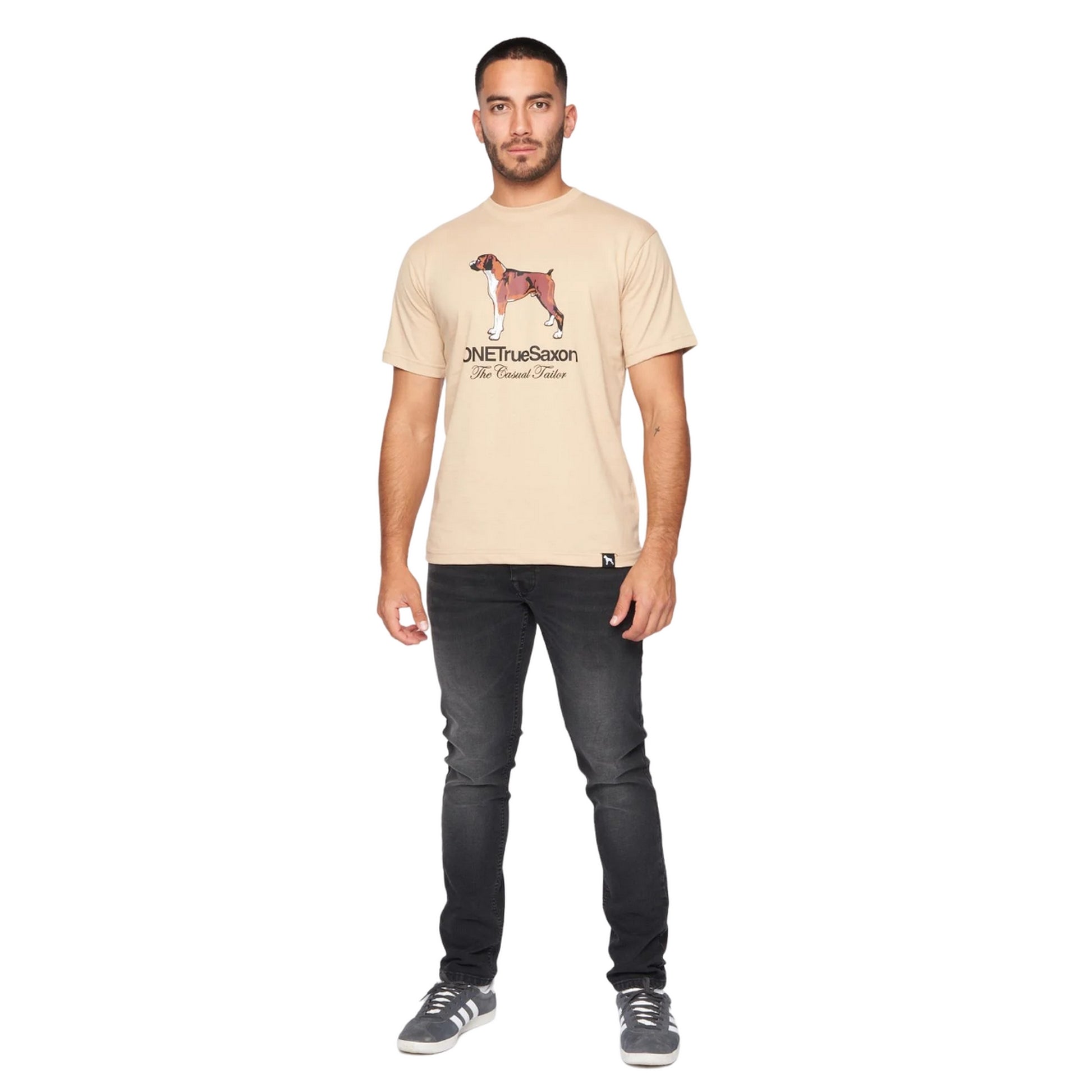 Sand - Side - One True Saxon Mens Dawg T-Shirt