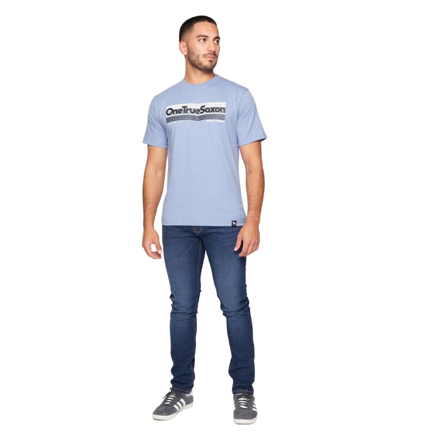 Blue - Side - One True Saxon Mens Forever T-Shirt