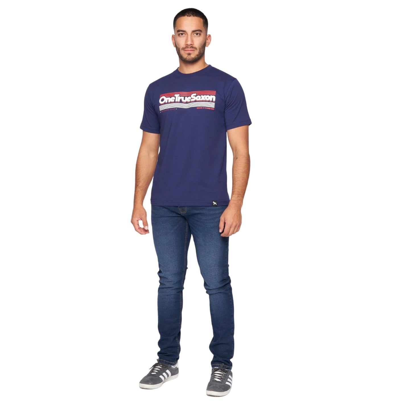 Navy - Side - One True Saxon Mens Forever T-Shirt