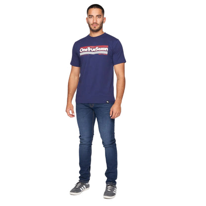 Navy - Side - One True Saxon Mens Forever T-Shirt