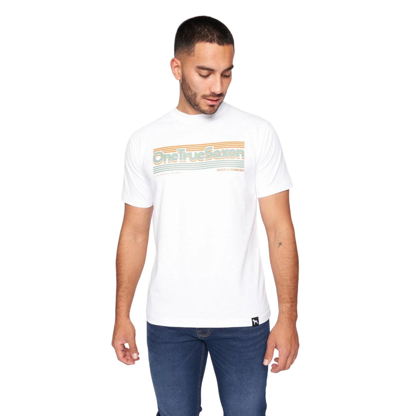 Optic White - Front - One True Saxon Mens Forever T-Shirt