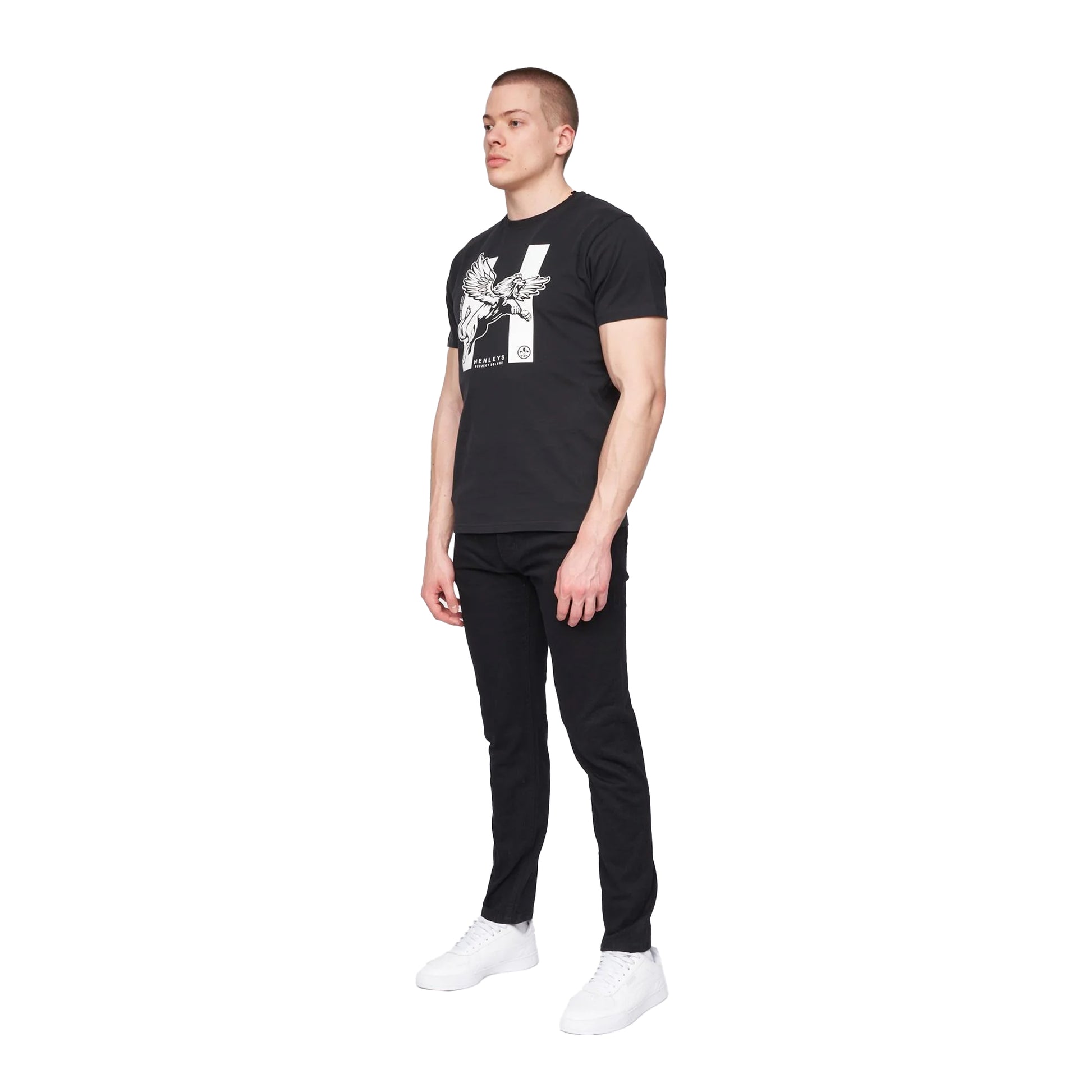 Black - Side - Henleys Mens Mayhen Slim Jeans
