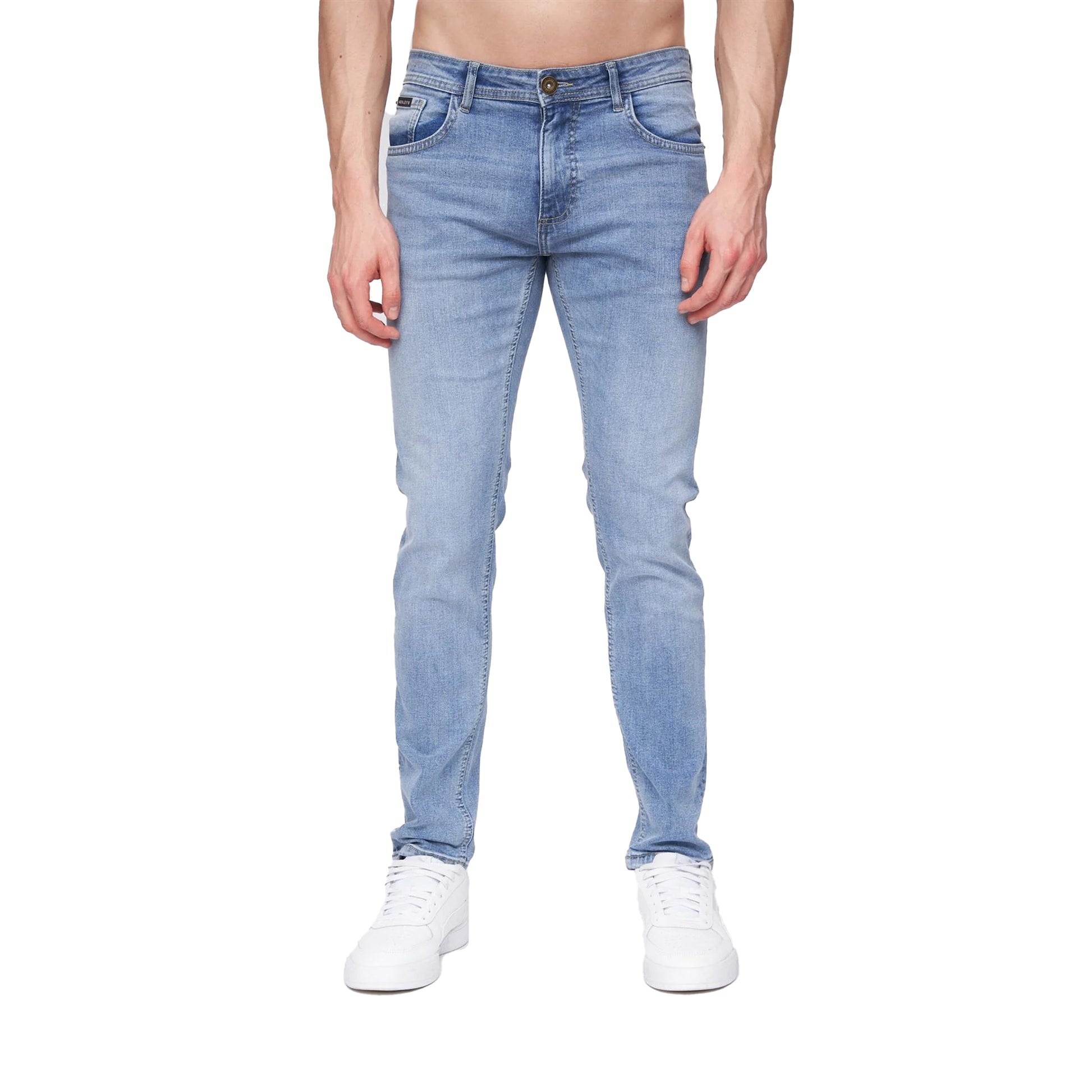 Light Wash - Front - Henleys Mens Mayhen Slim Jeans