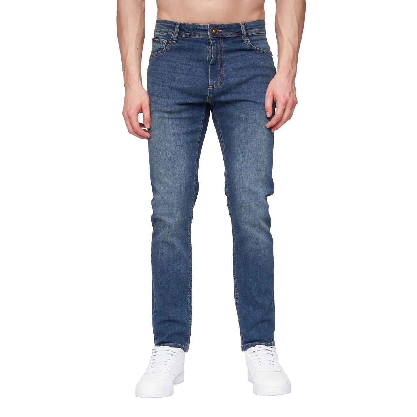 Stone Wash - Front - Henleys Mens Craze Comfort Straight Jeans