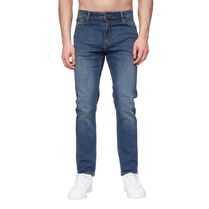Stone Wash - Front - Henleys Mens Craze Comfort Straight Jeans
