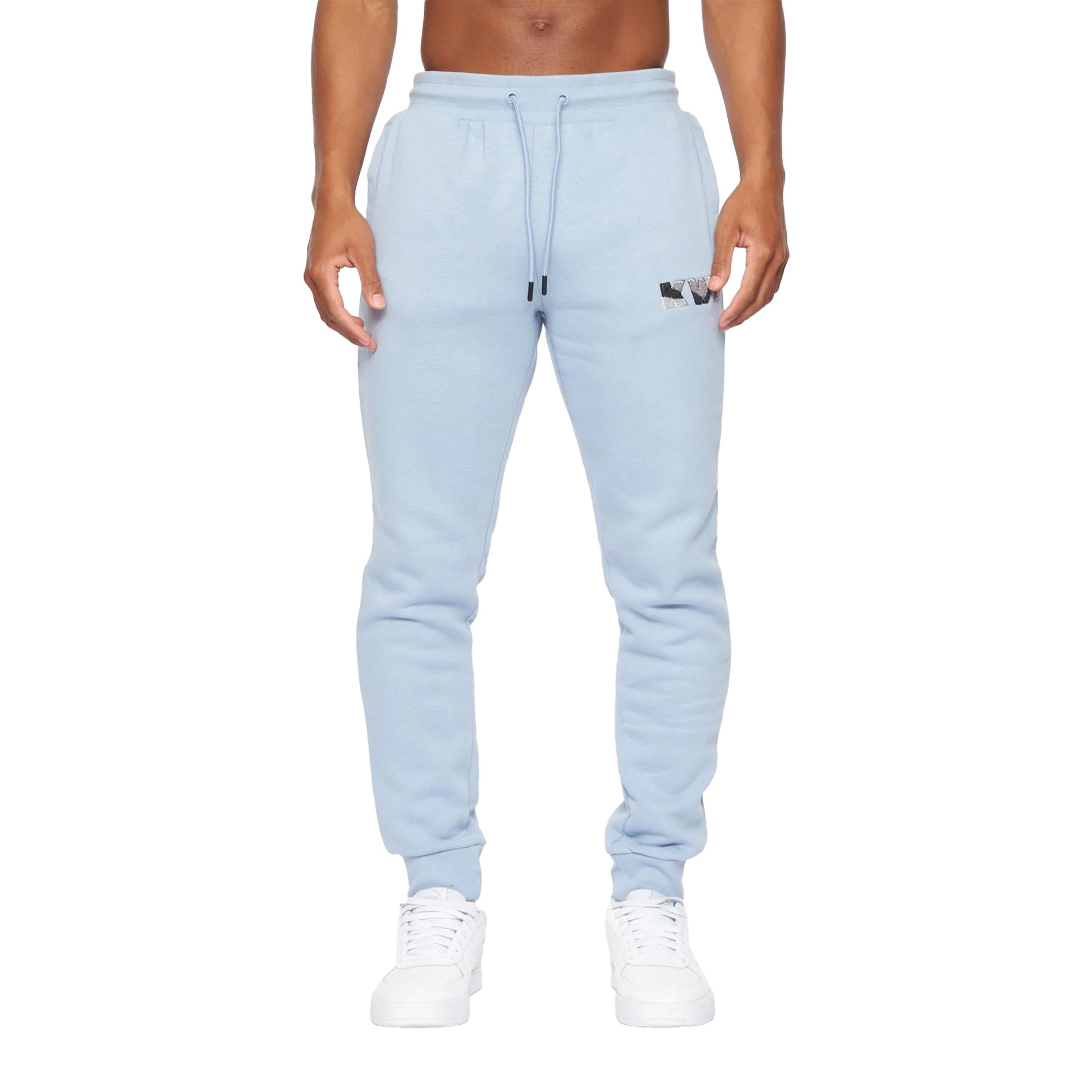 Dusty Blue-Grey-White - Front - Kings Will Dream Mens Fracture Jogging Bottoms