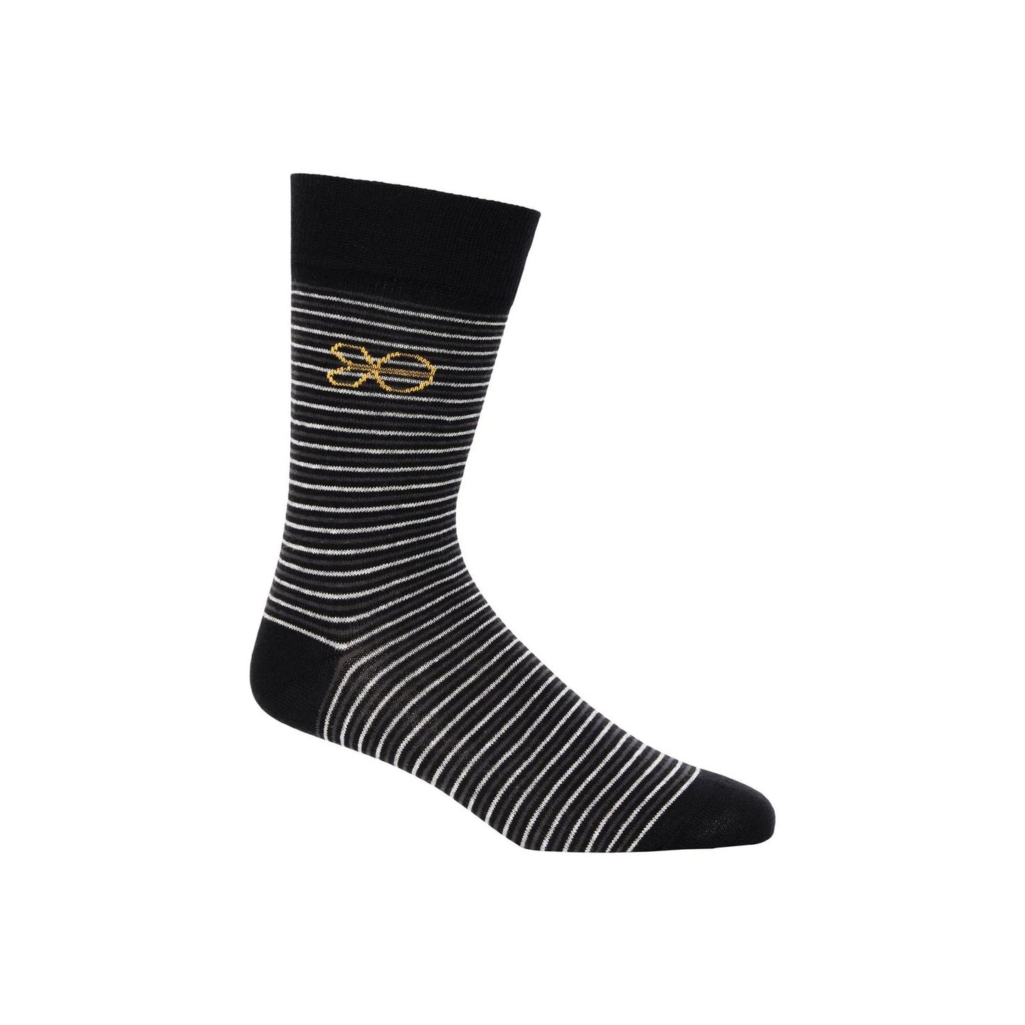 Black - Back - Crosshatch Mens Regaline Crew Socks (Pack of 5)
