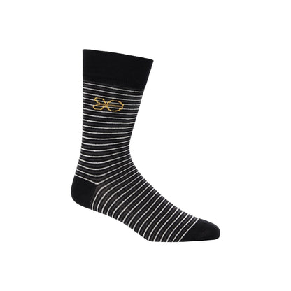 Black - Back - Crosshatch Mens Regaline Crew Socks (Pack of 5)