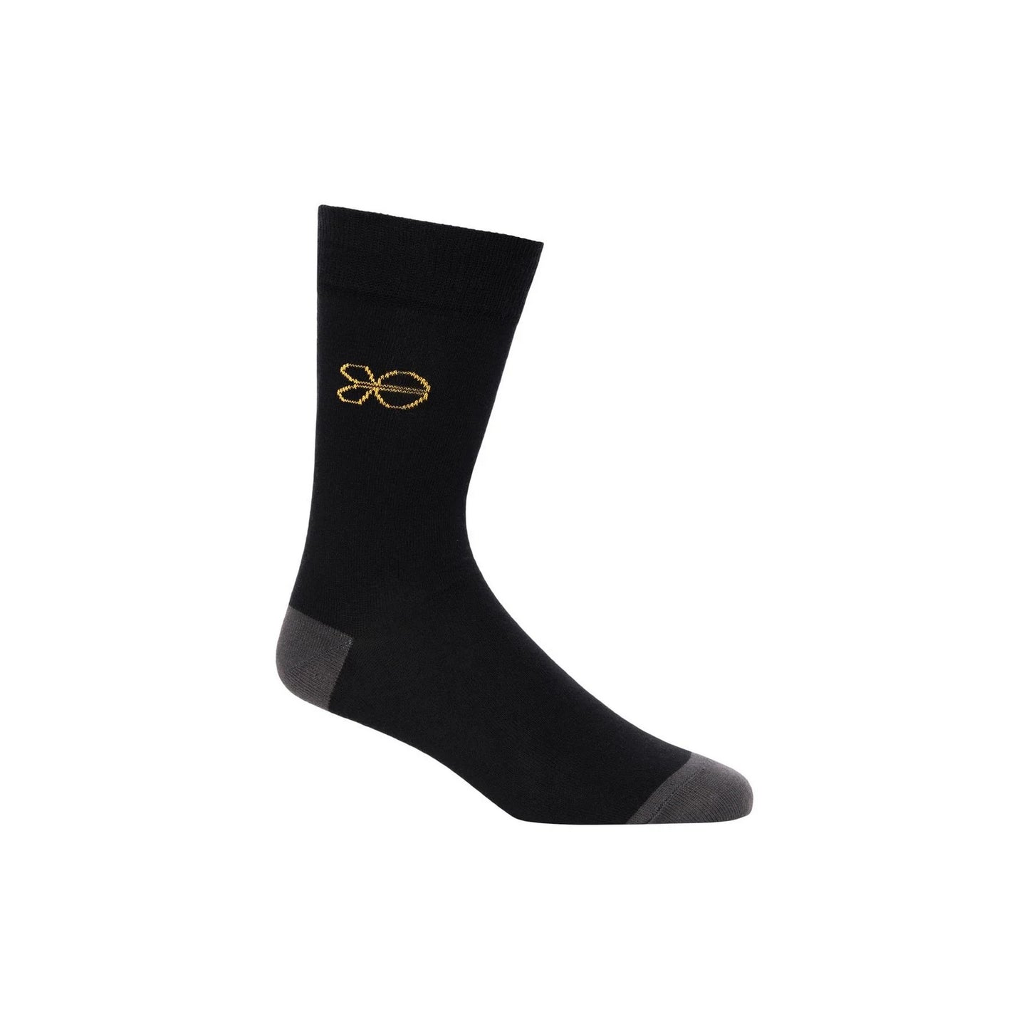 Black - Pack Shot - Crosshatch Mens Regaline Crew Socks (Pack of 5)