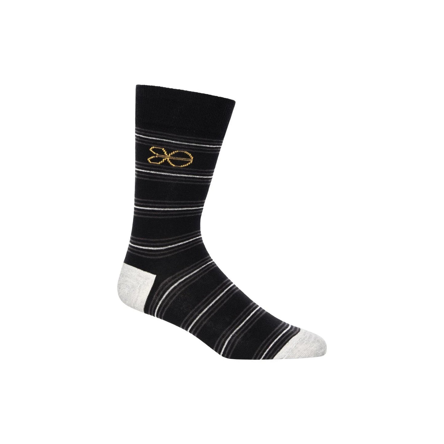 Black - Close up - Crosshatch Mens Regaline Crew Socks (Pack of 5)