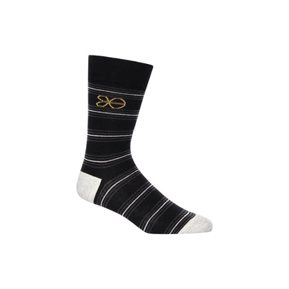 Black - Close up - Crosshatch Mens Regaline Crew Socks (Pack of 5)